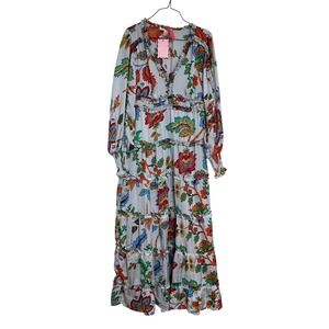 Chelsea & Violet Margaux Floral Plisse Boho Maxi Dress Wedding Guest NWT M